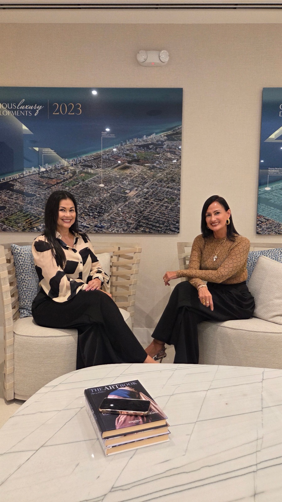 Katherine Basante with her sister, her partner at Bazante Group